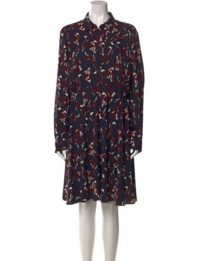 Pre-owned Kate Spade Printed Midi Length Dress In Blue