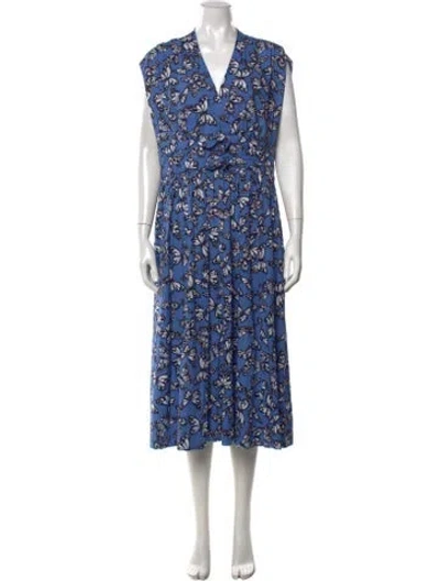 Pre-owned Kate Spade Printed Midi Length Dress In Blue