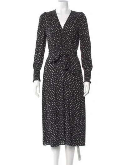 Pre-owned Kate Spade Printed Midi Length Dress In Gray