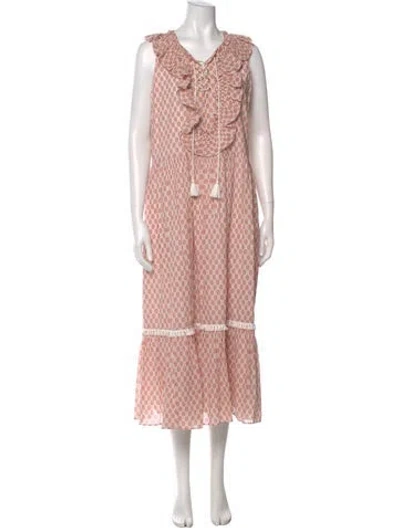 Pre-owned Kate Spade Printed Midi Length Dress In Pink