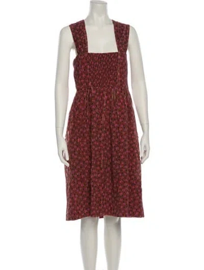 Pre-owned Kate Spade Printed Midi Length Dress In Pink