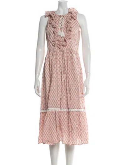 Pre-owned Kate Spade Printed Midi Length Dress In Pink