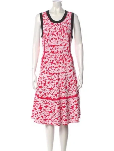 Pre-owned Kate Spade Printed Midi Length Dress In Red