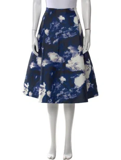 Pre-owned Kate Spade Printed Midi Length Skirt In Blue
