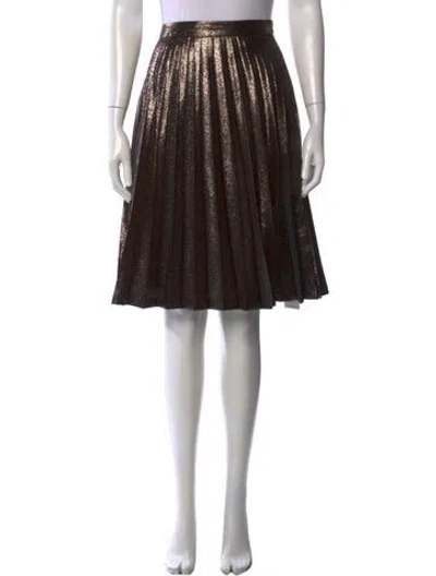 Pre-owned Kate Spade Printed Midi Length Skirt In Gold