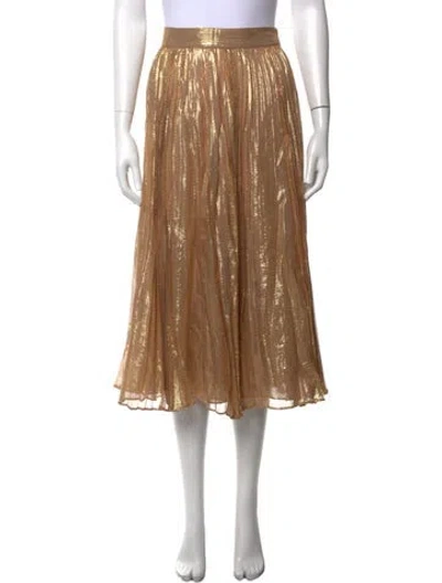 Pre-owned Kate Spade Printed Midi Length Skirt In Metallic/neutrals