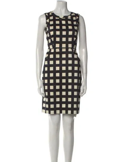 Pre-owned Kate Spade Printed Mini Dress In Black