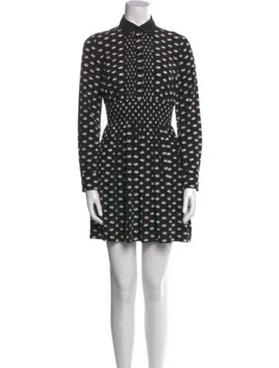 Pre-owned Kate Spade Printed Mini Dress In Black