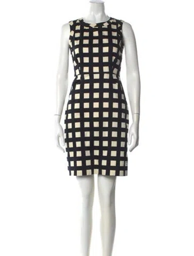 Pre-owned Kate Spade Printed Mini Dress In Black