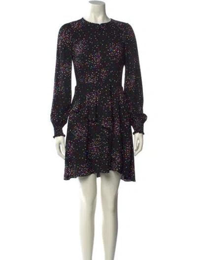 Pre-owned Kate Spade Printed Mini Dress In Black