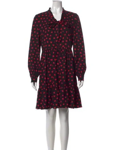 Pre-owned Kate Spade Printed Mini Dress In Black