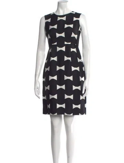 Pre-owned Kate Spade Printed Mini Dress In Black