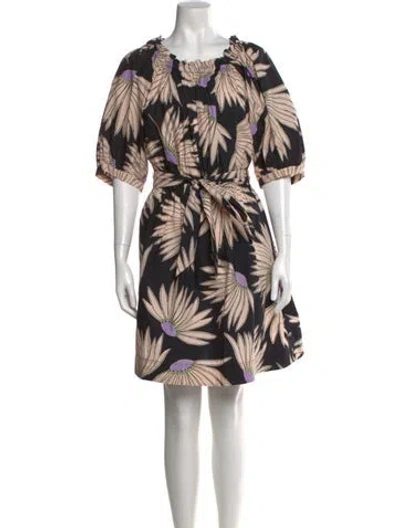 Pre-owned Kate Spade Printed Mini Dress In Black