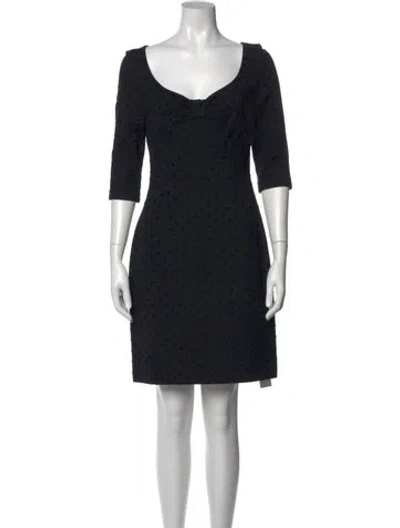 Pre-owned Kate Spade Printed Mini Dress In Black
