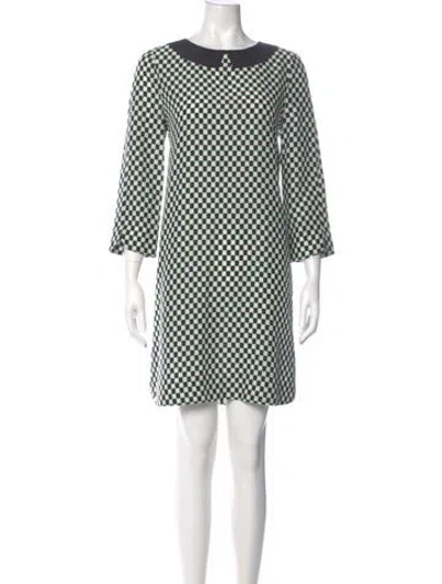 Pre-owned Kate Spade Printed Mini Dress In Black