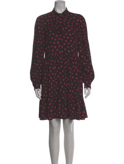 Pre-owned Kate Spade Printed Mini Dress In Black