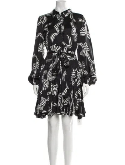 Pre-owned Kate Spade Printed Mini Dress In Black