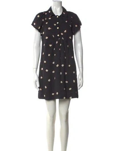 Pre-owned Kate Spade Printed Mini Dress In Black