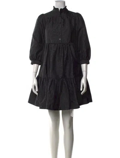 Pre-owned Kate Spade Printed Mini Dress In Black