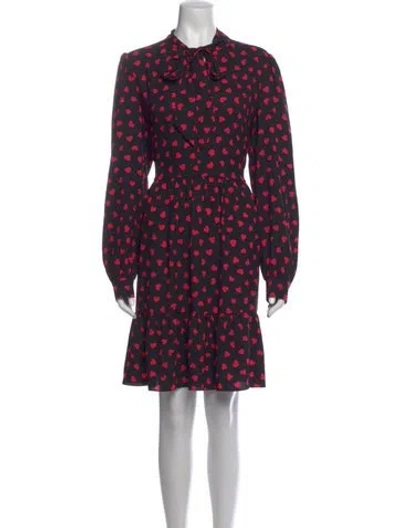 Pre-owned Kate Spade Printed Mini Dress In Black