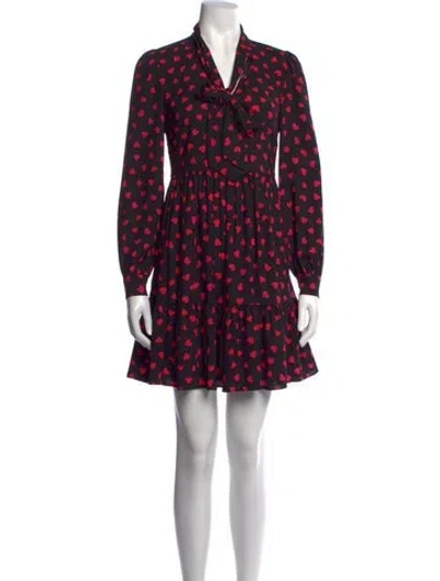 Pre-owned Kate Spade Printed Mini Dress In Black