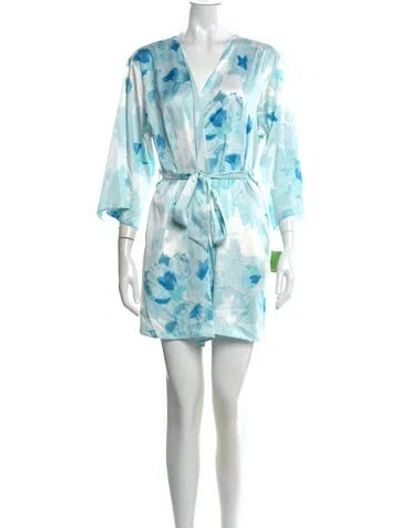 Pre-owned Kate Spade Printed Mini Dress In Blue