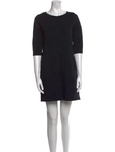 Pre-owned Kate Spade Printed Mini Dress In Blue