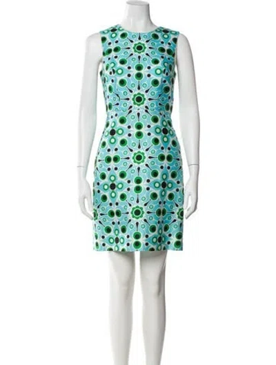 Pre-owned Kate Spade Printed Mini Dress In Blue