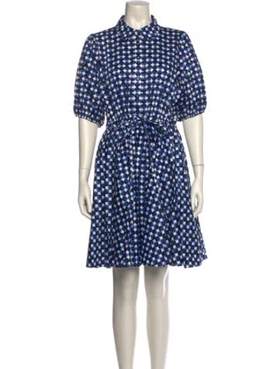 Pre-owned Kate Spade Printed Mini Dress In Blue