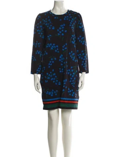 Pre-owned Kate Spade Printed Mini Dress In Blue