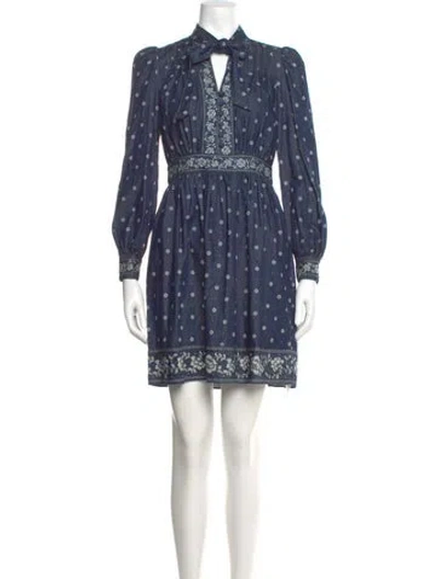 Pre-owned Kate Spade Printed Mini Dress In Blue