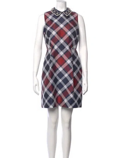 Pre-owned Kate Spade Printed Mini Dress In Blue