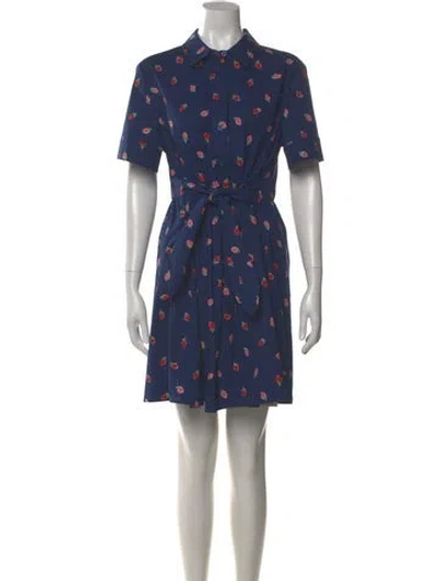 Pre-owned Kate Spade Printed Mini Dress In Blue