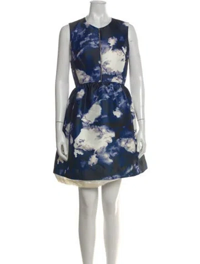 Pre-owned Kate Spade Printed Mini Dress In Blue