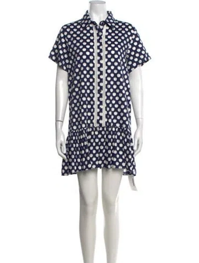 Pre-owned Kate Spade Printed Mini Dress In Blue