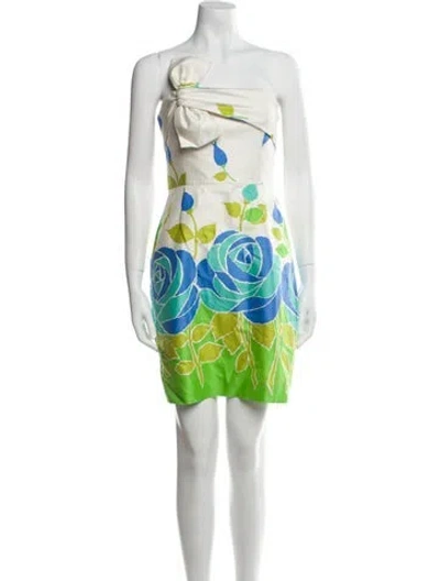 Pre-owned Kate Spade Printed Mini Dress In Green