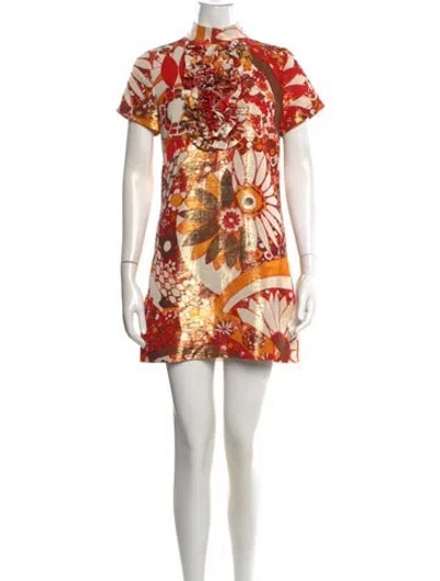 Pre-owned Kate Spade Printed Mini Dress In Neutral
