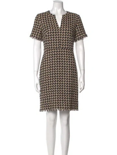 Pre-owned Kate Spade Printed Mini Dress In Neutral