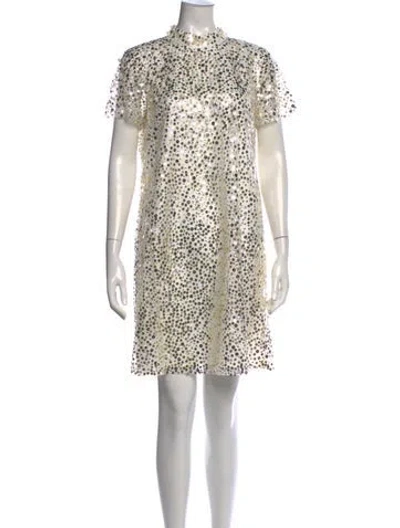 Pre-owned Kate Spade Printed Mini Dress In Neutral
