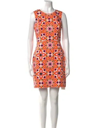 Pre-owned Kate Spade Printed Mini Dress In Orange