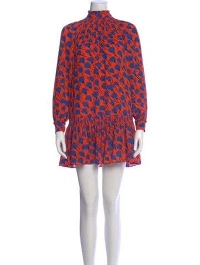 Pre-owned Kate Spade Printed Mini Dress In Orange