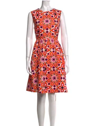 Pre-owned Kate Spade Printed Mini Dress In Orange