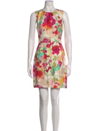 Pre-owned Kate Spade Printed Mini Dress In Pink