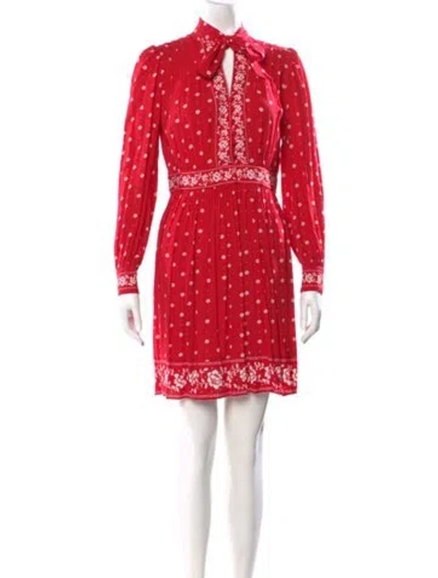Pre-owned Kate Spade Printed Mini Dress In Red
