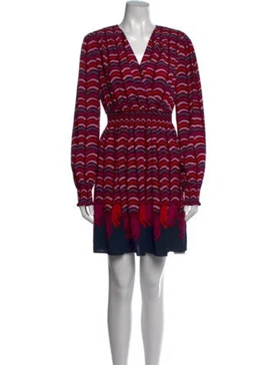 Pre-owned Kate Spade Printed Mini Dress In Red