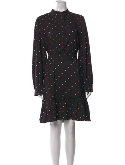 Pre-owned Kate Spade Printed Mini Dress W/ Tags In Black