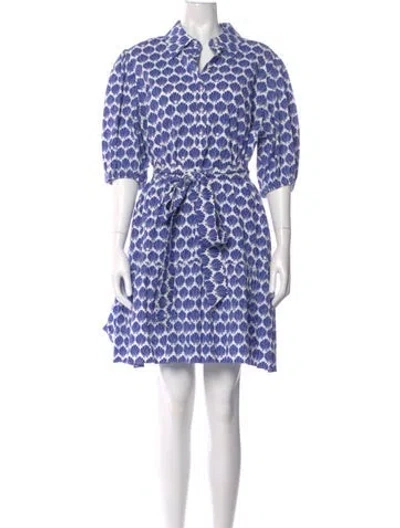 Pre-owned Kate Spade Printed Mini Dress W/ Tags In Blue