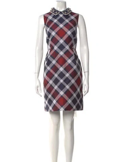 Pre-owned Kate Spade Printed Mini Dress W/ Tags In Blue