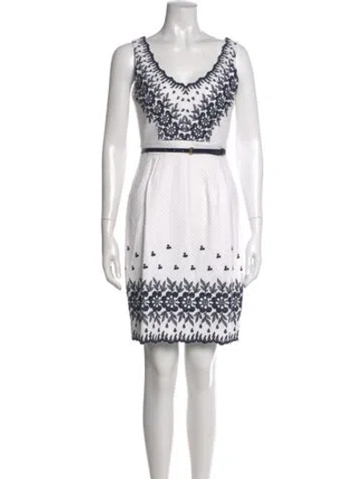 Pre-owned Kate Spade Printed Mini Dress W/ Tags In White