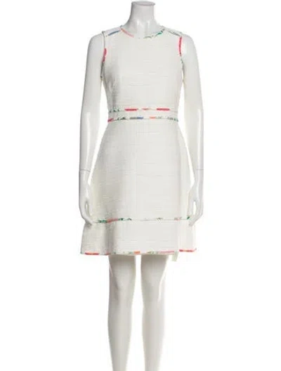 Pre-owned Kate Spade Printed Mini Dress In White